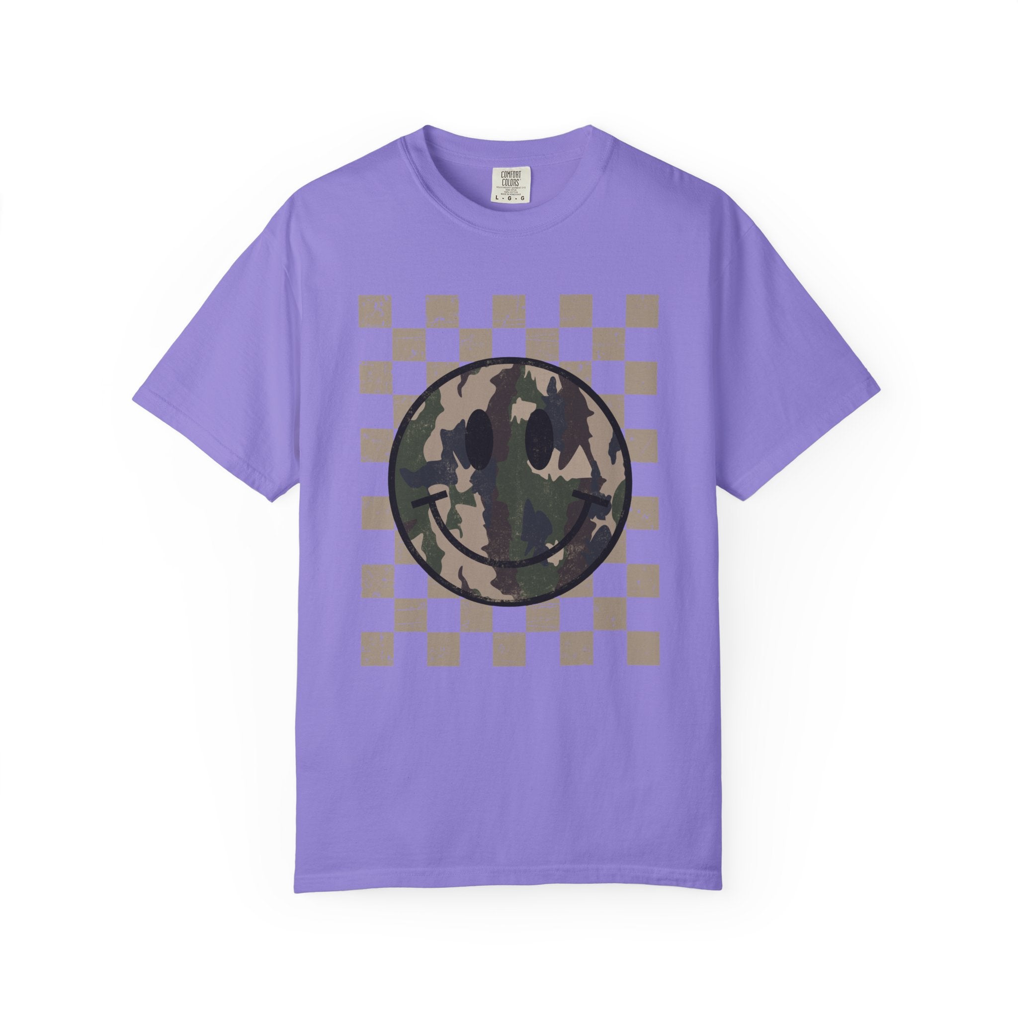 Camo Smiley Comfort Colors--Women's Tee