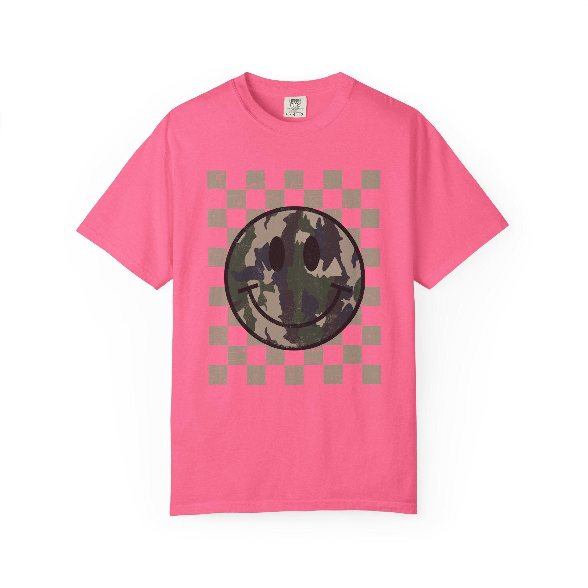 Camo Smiley Comfort Colors--Women's Tee