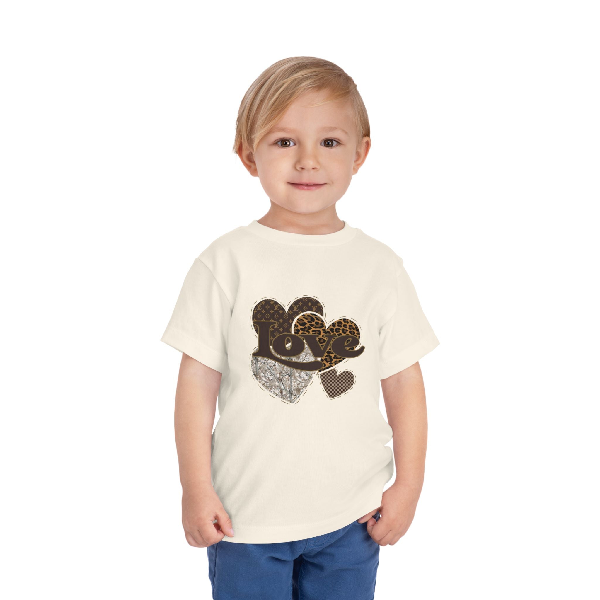 Toddler Tee — Camo LV heart Graphic Kids Shirt